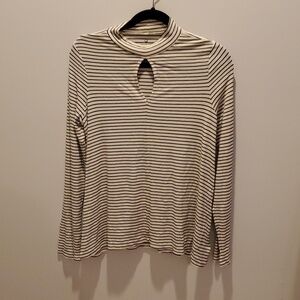 aeo soft & sexy rib white & black stripe top